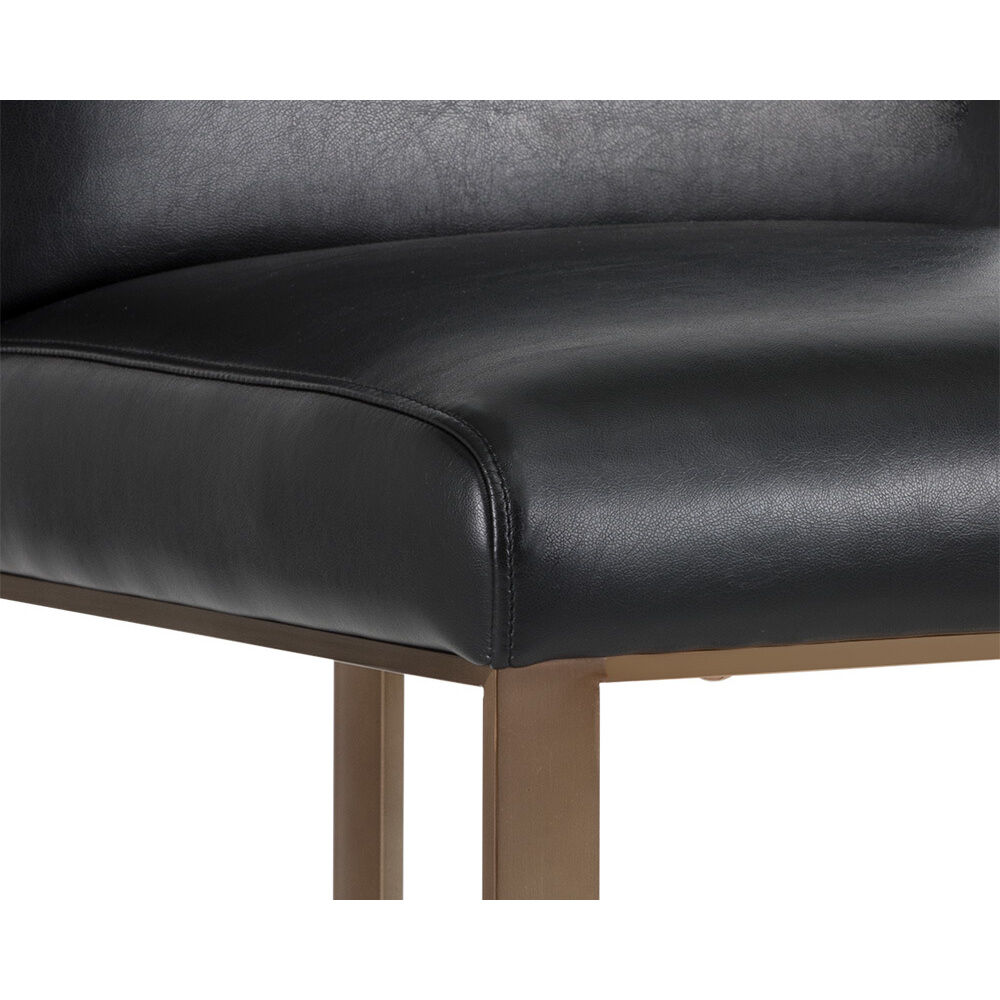 Dean 39.5 inch Antique Brass / Cantina Black Barstool